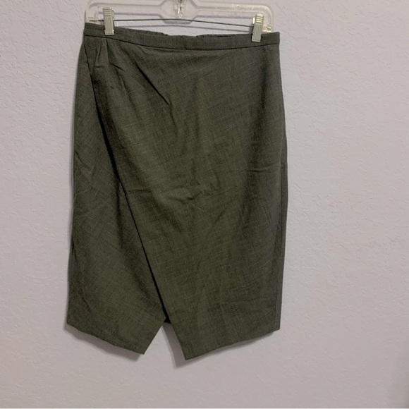 J. Crew 365 Heather Gray Wool Blend Asymmetrical Pencil Skirt - Picture 3 of 9